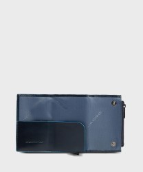 Piquadro Blue Square BL compact wallet banconote e monete 6 cc