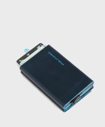 Piquadro Blue Square BL compact wallet banconote e monete 6 cc
