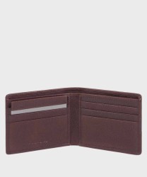 Piquadro Ares 6 cc wallet in brown leather