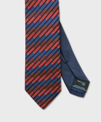 Missoni three-fold silk tie with a two-tone zigzag pattern in red