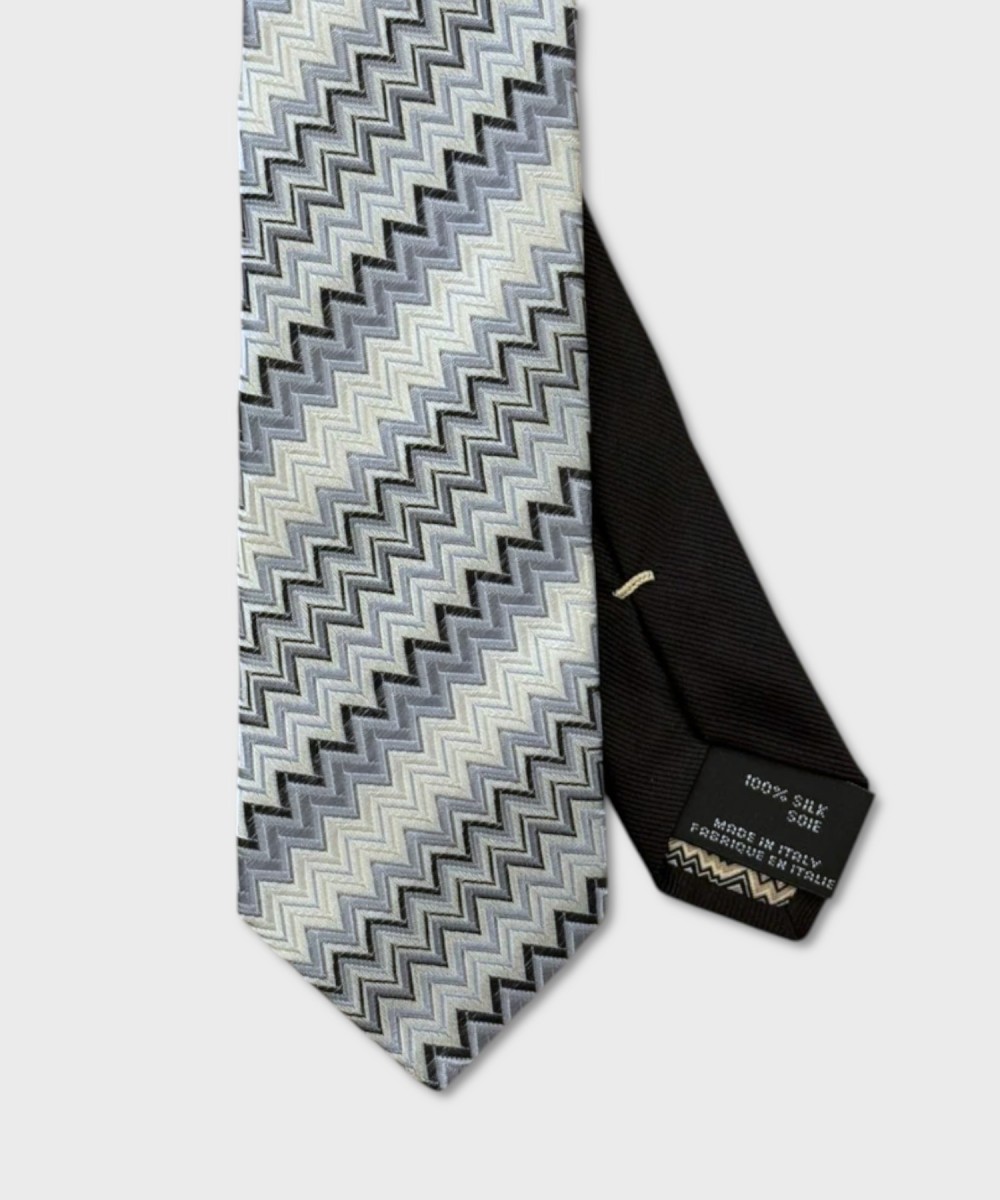 Missoni three-fold silk tie with two-tone...