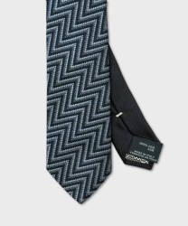 Missoni cravatta a tre pieghe in seta a zig zag nero grigio
