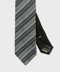 Missoni cravatta a tre pieghe in seta a zig zag bicolore grigio