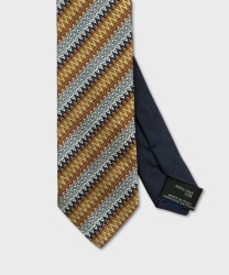 Missoni cravatta a tre pieghe in seta a zig zag bicolore blu