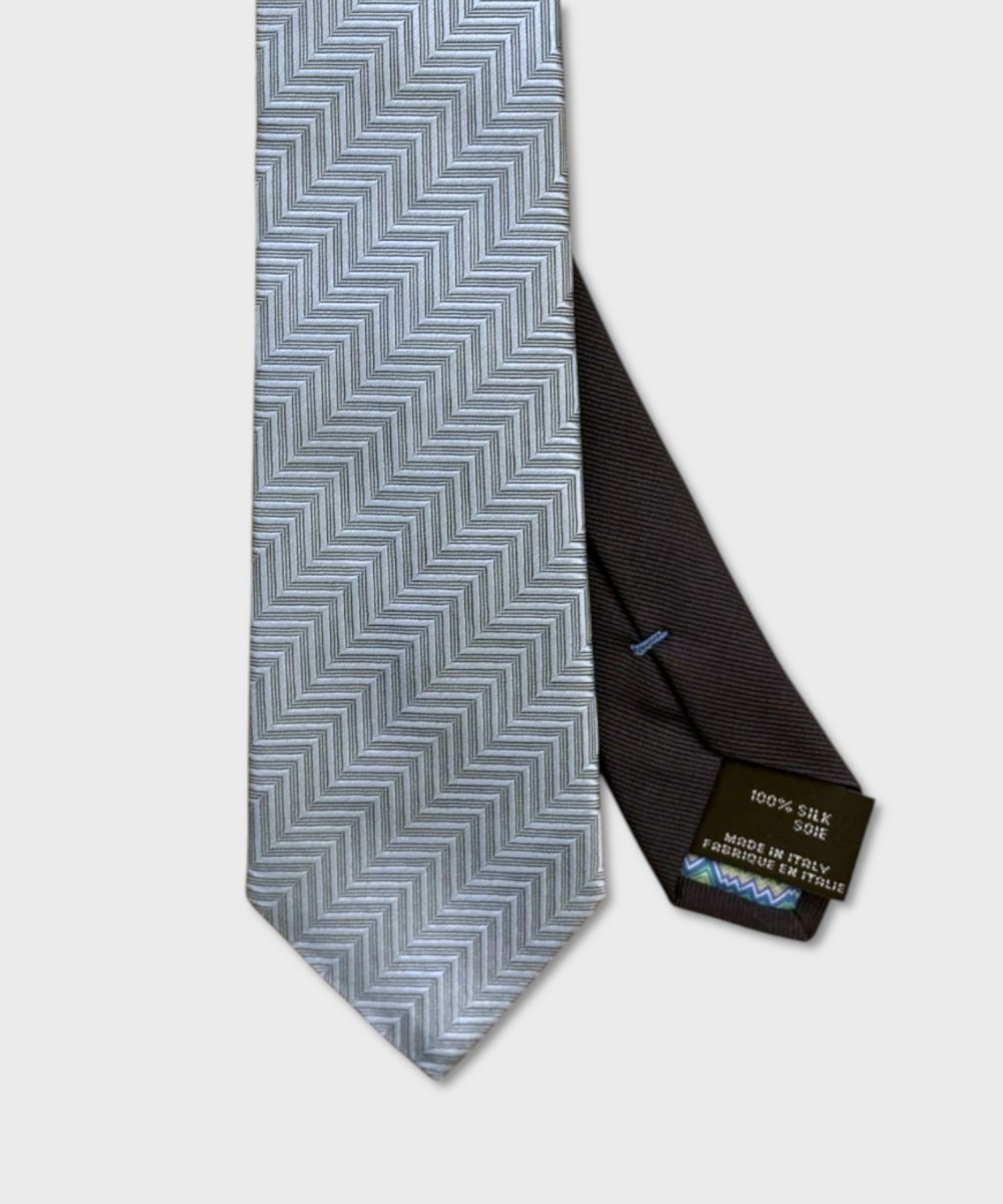 Missoni three-fold silk tie with a cerulean...