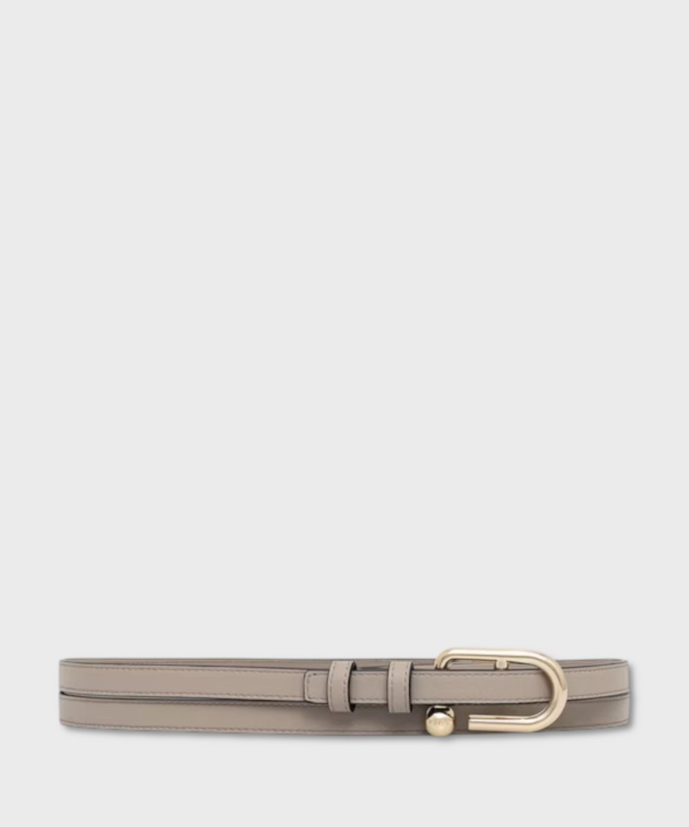 Furla Nuvola beige linen leather belt