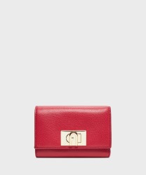 Furla 1927 portafogli con portamonete in pelle rosso ruby
