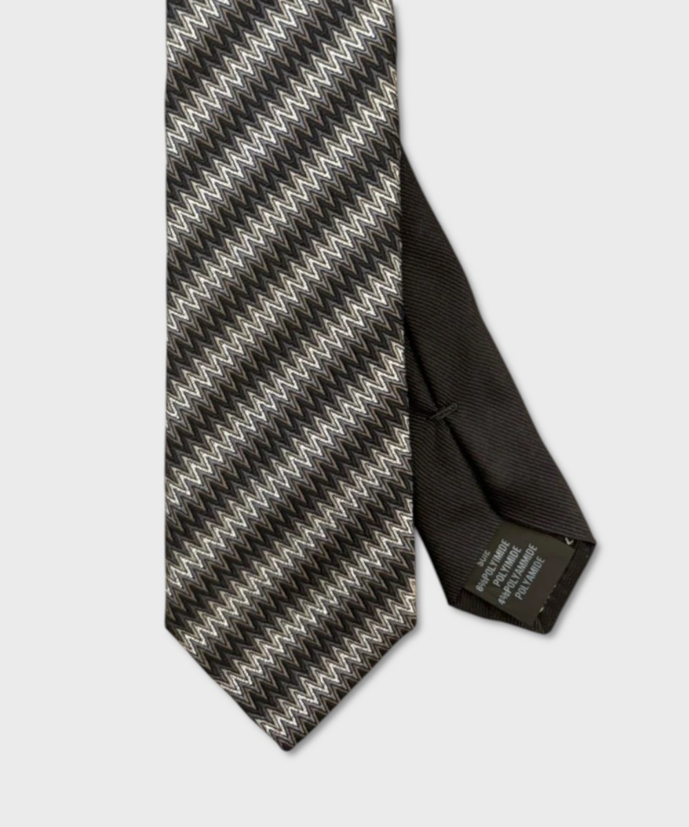 Missoni three-fold silk tie with zigzag pattern...