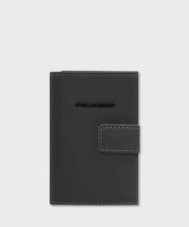 Piquadro Corner C2OW compact wallet 6+2 cc and banknotes black