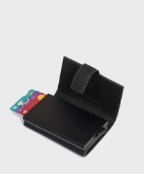 Piquadro Corner C2OW compact wallet 6+2 cc and banknotes black