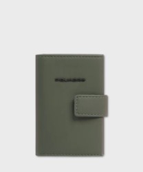 Piquadro Corner C2OW compact wallet 6+2 cc e banconote verde