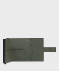 Piquadro Corner C2OW compact wallet 6+2 cc e banconote verde