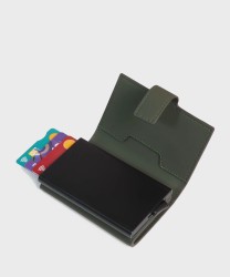 Piquadro Corner C2OW compact wallet 6+2 cc e banconote verde