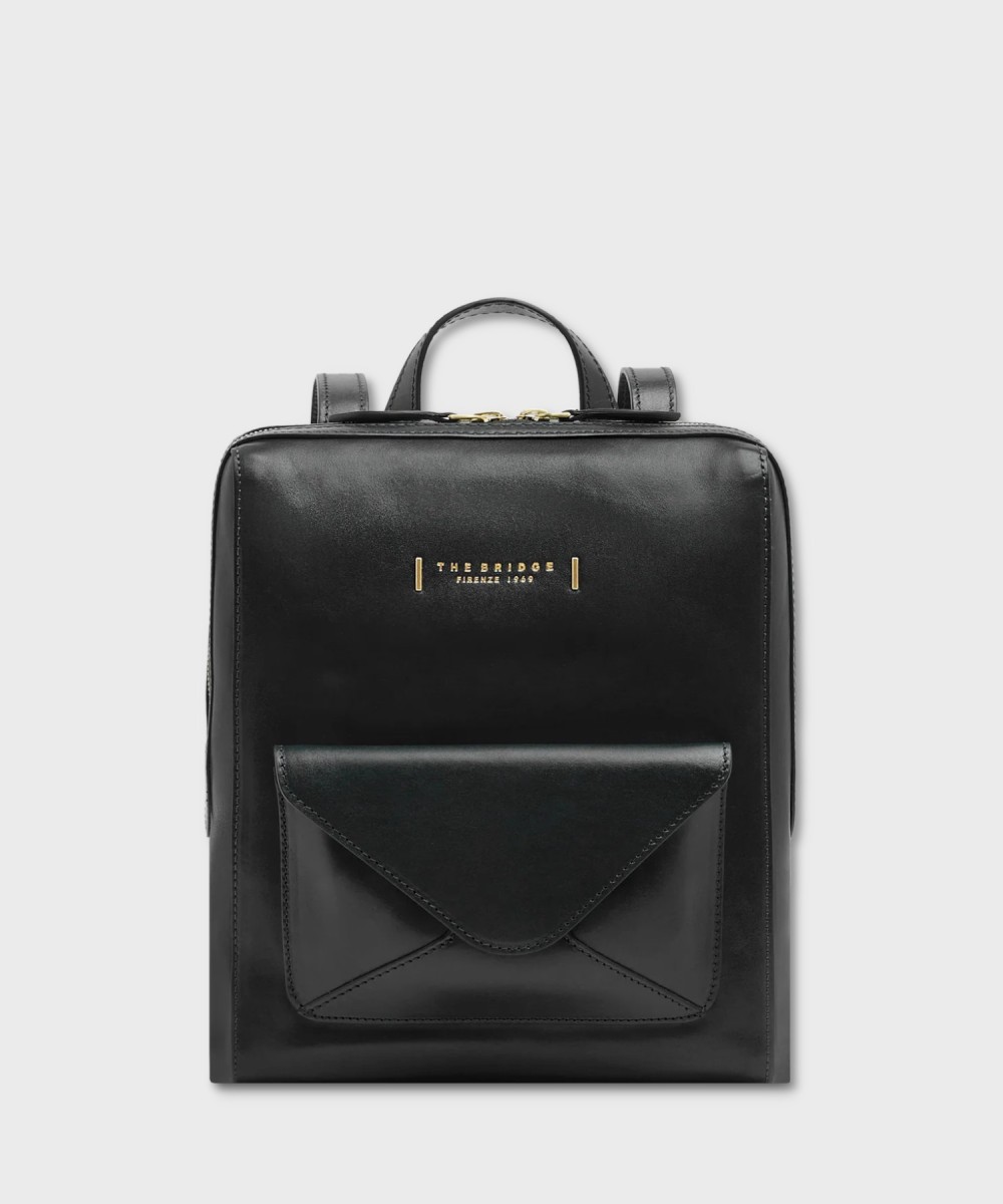 The Bridge Frida Black Leather Walking Backpack
