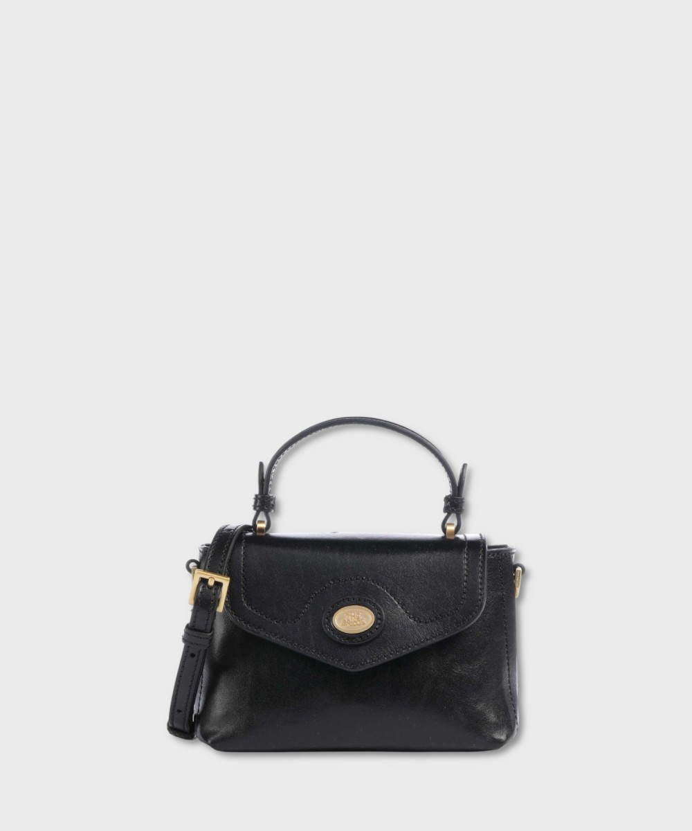 The Bridge Story black leather shoulder bag