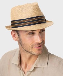 Stetson Trilby Yescott Natural Straw Hat with Band