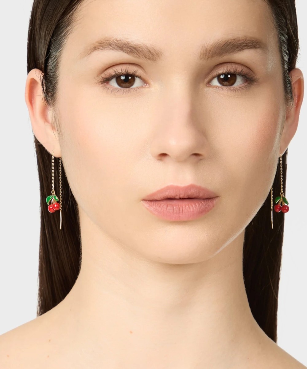 Sodini Juicy red cherry drop earrings
