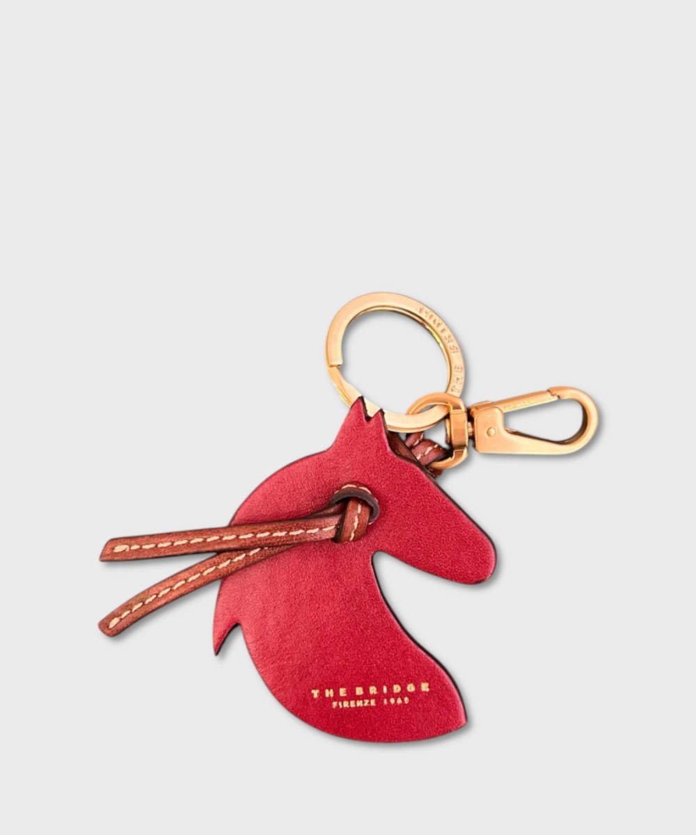 The Bridge Special dark red leather horse keychain