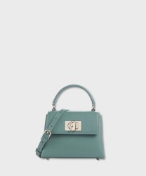 Furla 1927 handbag and shoulder bag in ivy green leather