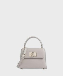 Furla 1927 borsa a mano e a tracolla in pelle grigio stone grey