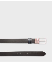 Piquadro Blue Square reversible belt in black and blue leather