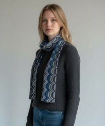 Missoni zig zag cotton scarf, blue