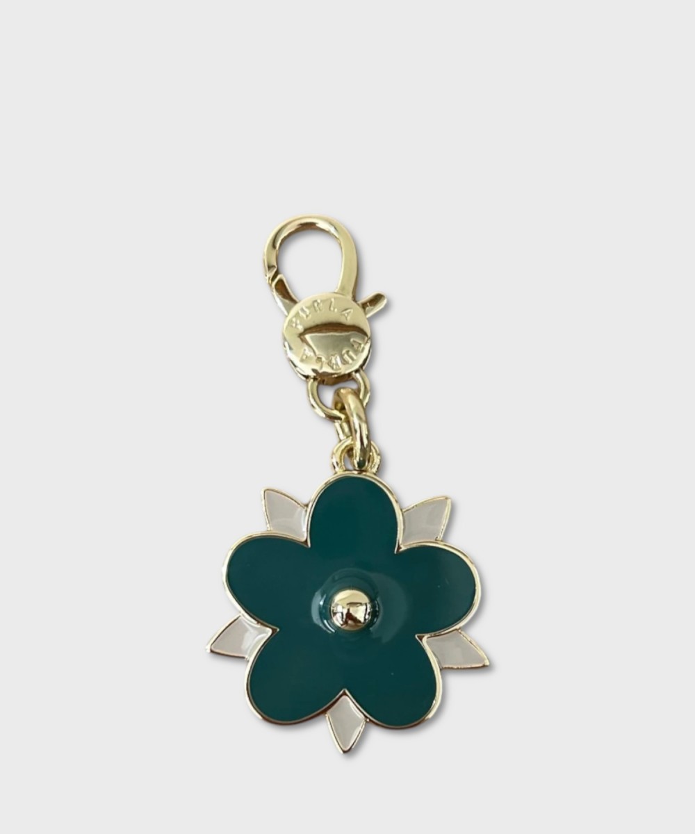 Furla Hashtag Flower charm keychain with ivy...