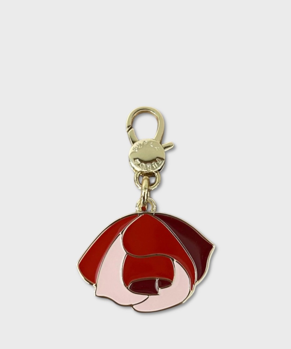 Furla Hashtag Flower charm portachiavi con rosa...