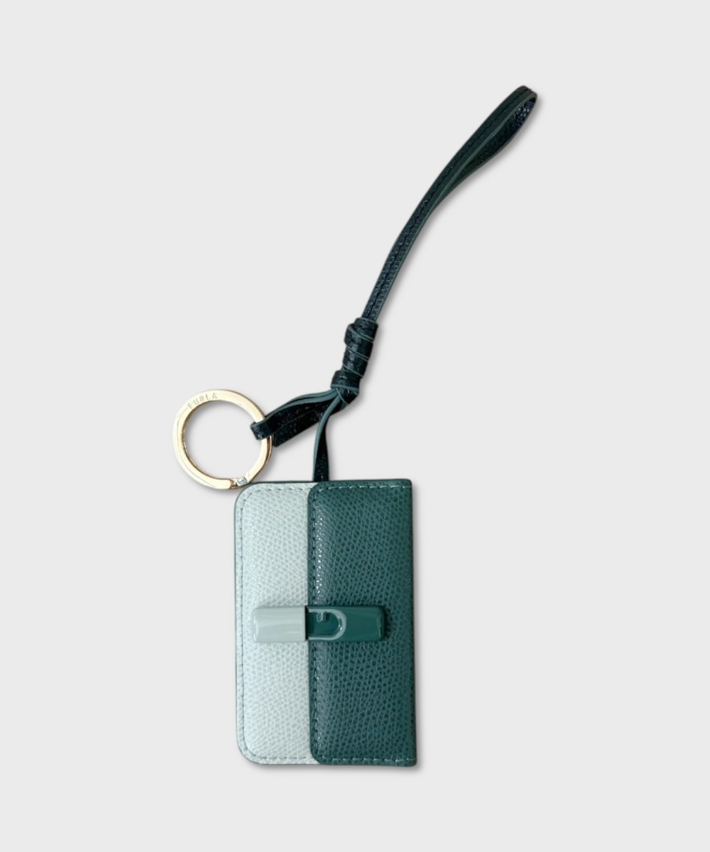 Furla Iride bag charm keychain with mirror blue...