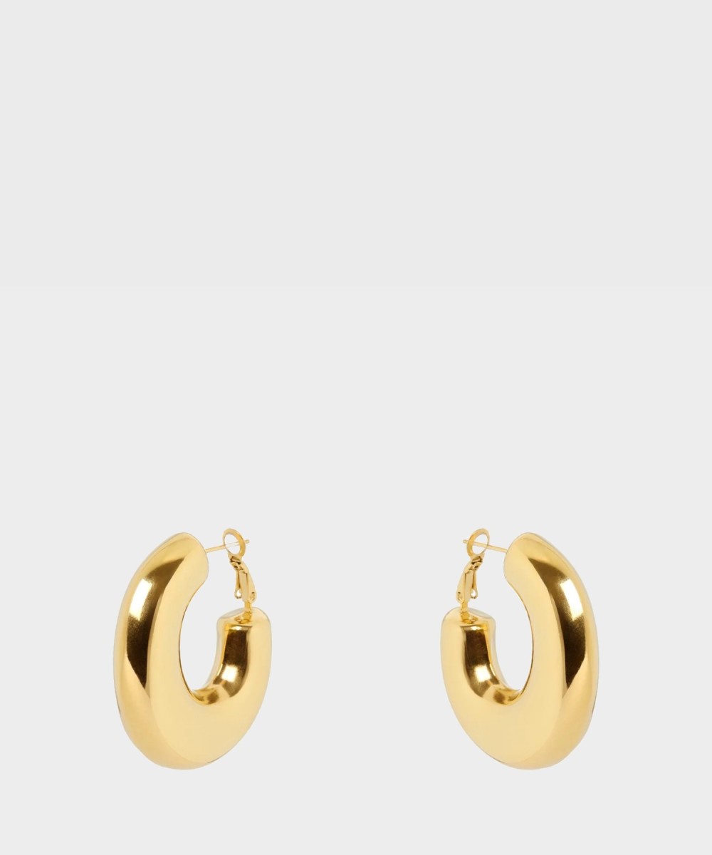 Sodini Domus thick hoop earrings, gold