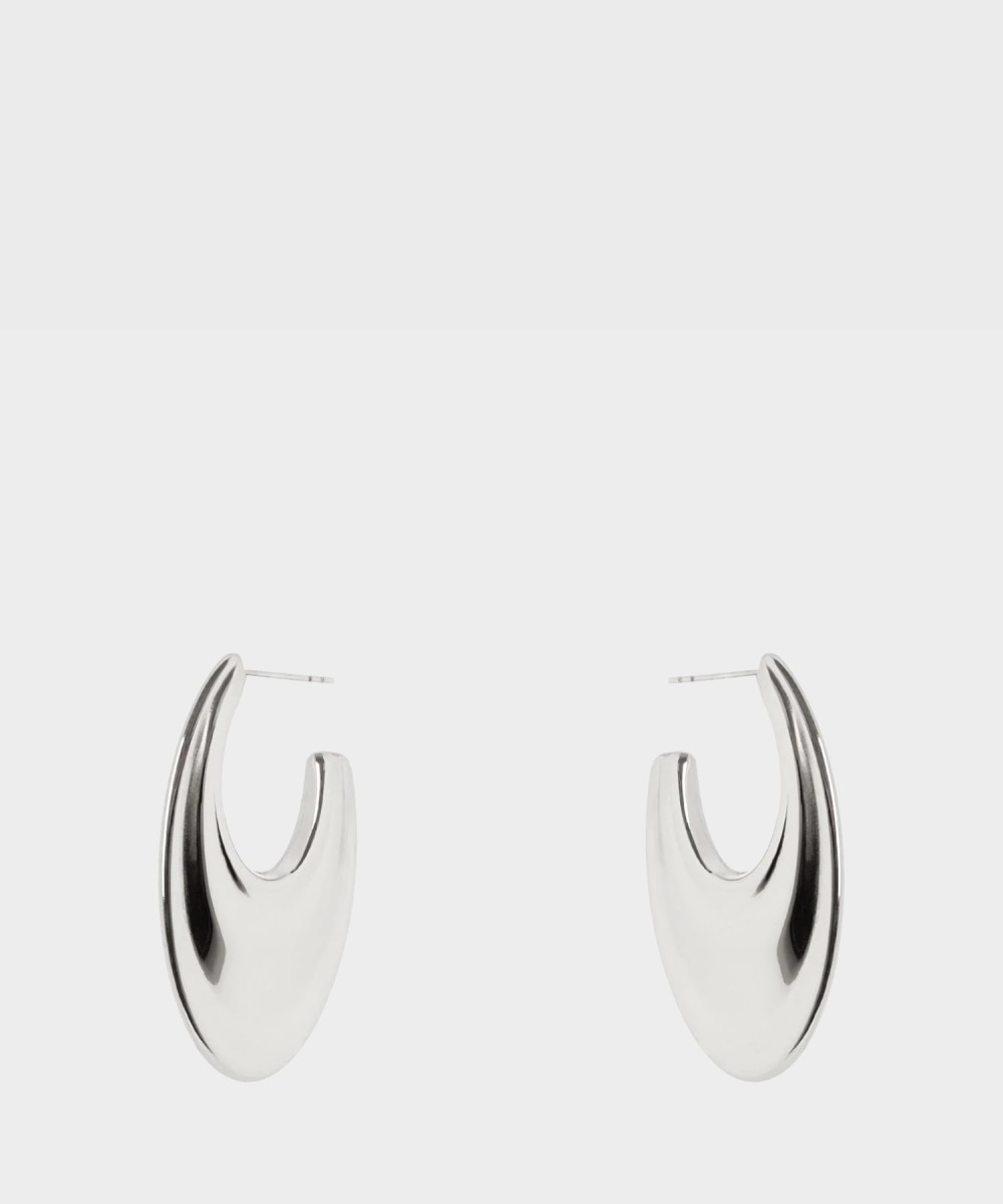 Sodini Domus thin hoop earrings, silver