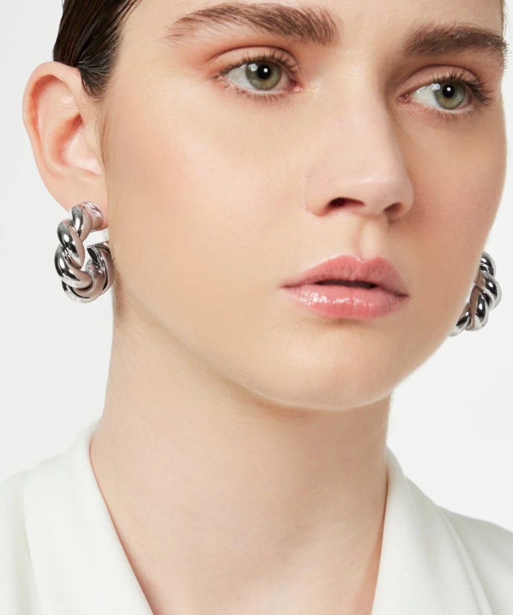 Sodini Domus braid earring, silver