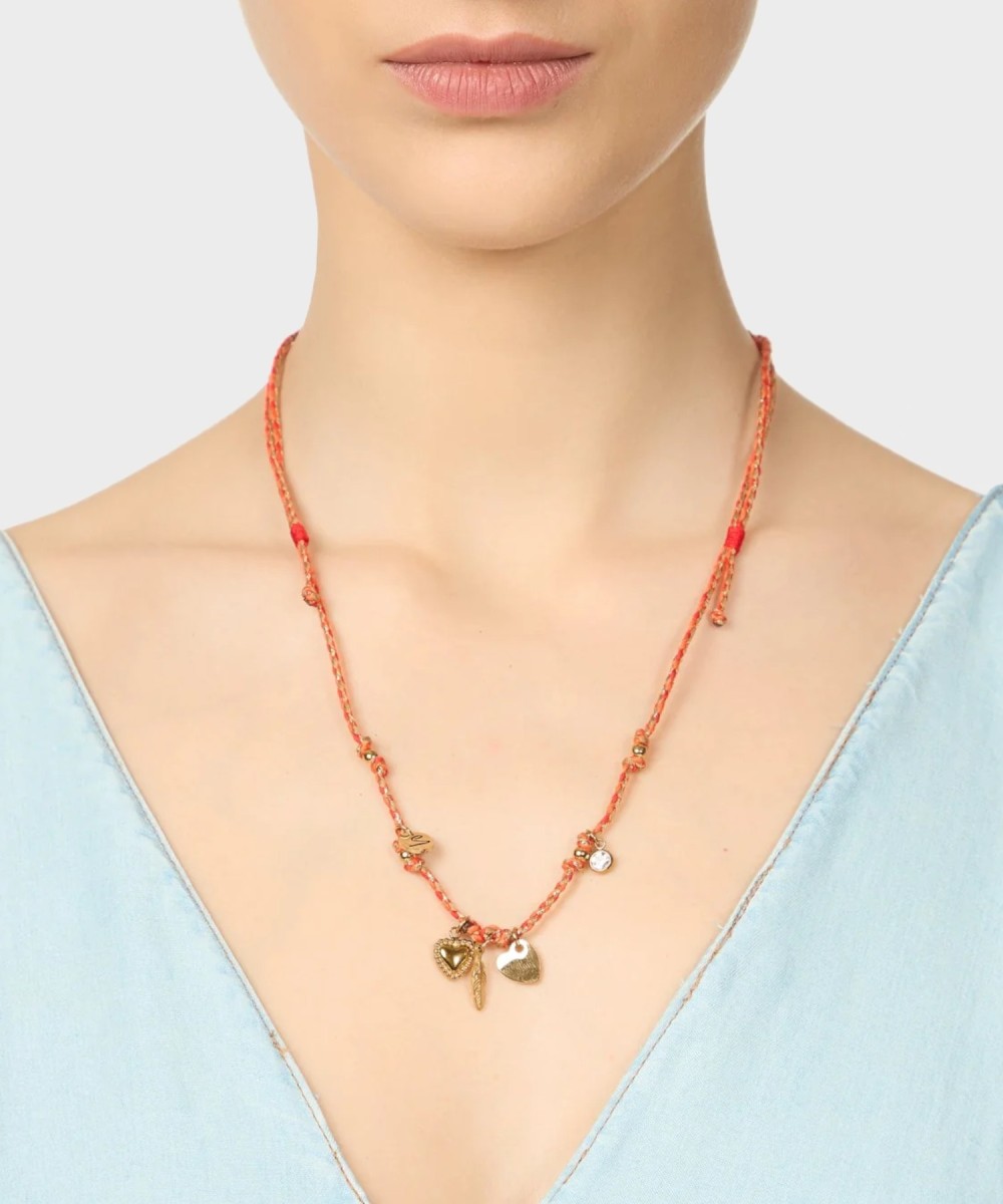 Sodini Sunset crusch collana in corda, rosso...