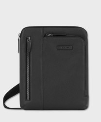 Piquadro Modus Special black leather shoulder bag