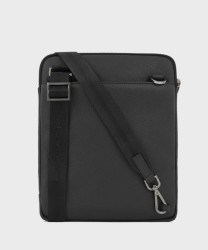 Piquadro Modus Special black leather shoulder bag