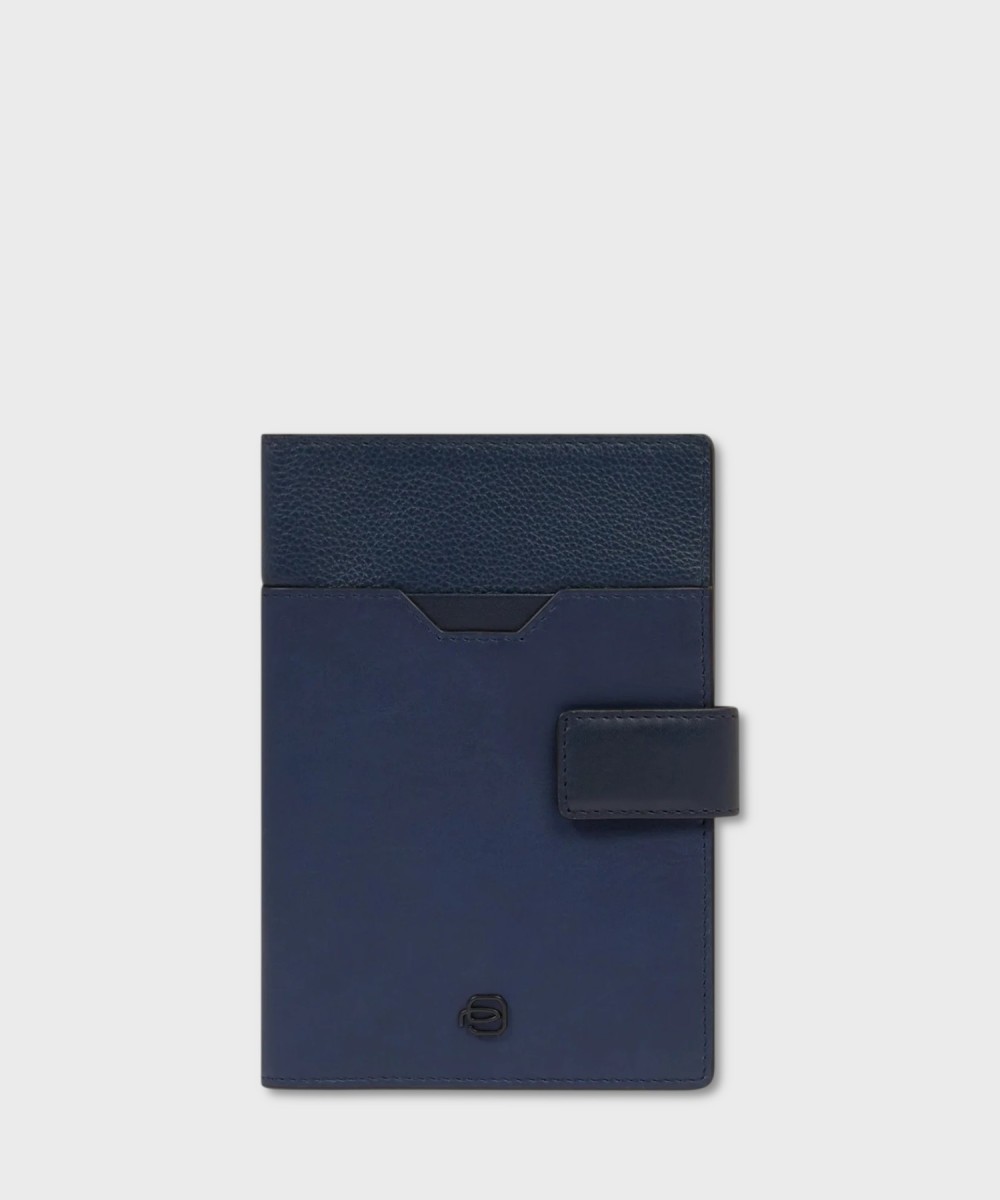 Piquadro Ael porta passaporto in pelle blu