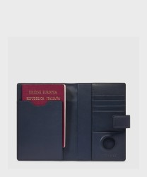 Piquadro Ael passport holder in blue leather