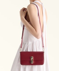 Furla Iride borsa a tracolla in pelle rosso ciliegia