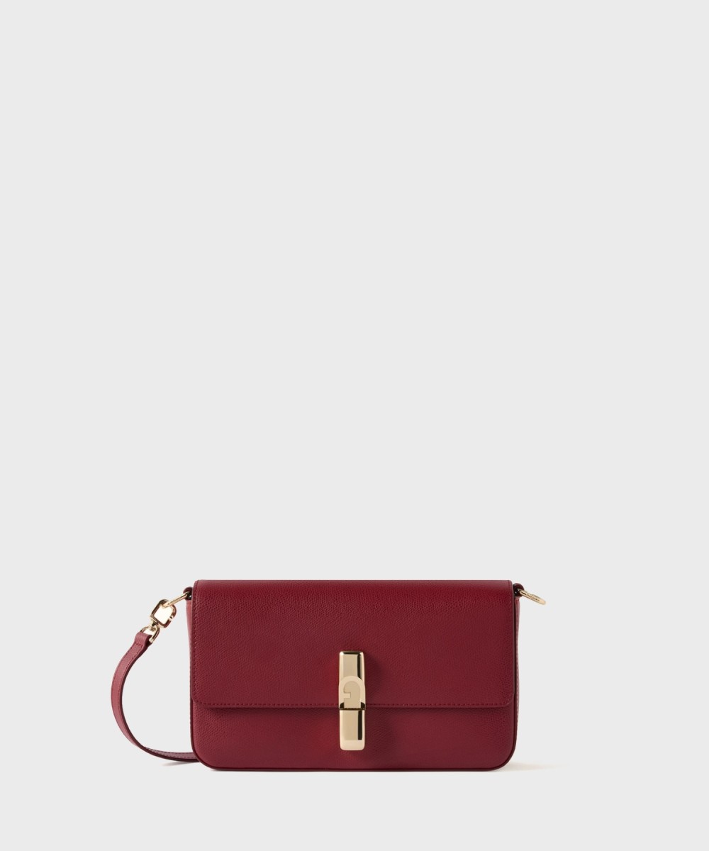 Furla Iride cherry red leather shoulder bag