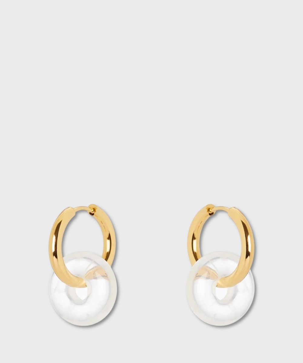 Sodini Izu hoop earrings with transparent disc