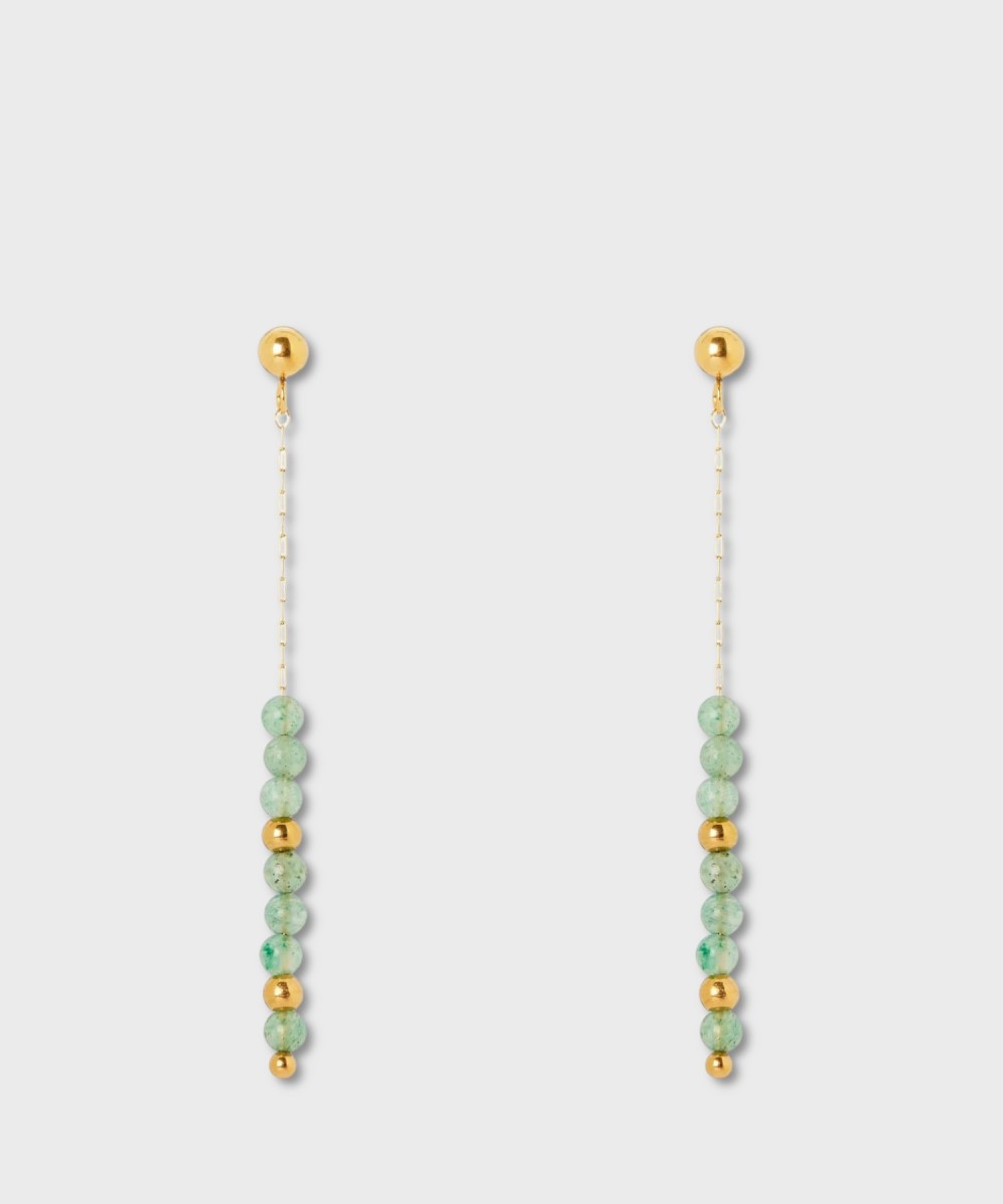 Sodini Izu earrings with green micro pendant...