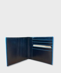 Piquadro Blue Square portafogli 14 cc in pelle blu