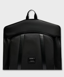 Lancel Paris Mistral Garment Bag in Black Nylon and Leather