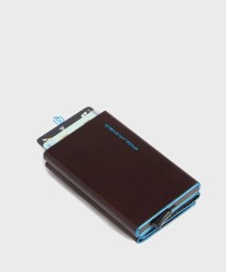 Piquadro Blue Square BL compact wallet banconote e monete 6 cc in