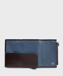 Piquadro Blue Square BL compact wallet banconote e monete 6 cc in