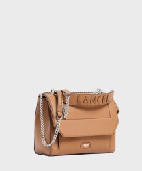 Lancel Paris Ninon camel leather shoulder bag