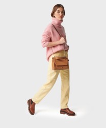 Lancel Paris Ninon camel leather shoulder bag