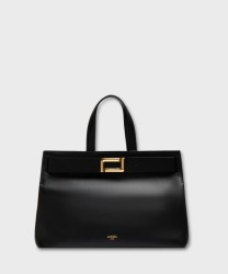 Lancel Paris Angele black leather handbag and shoulder bag