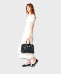 Lancel Paris Angele black leather handbag and shoulder bag