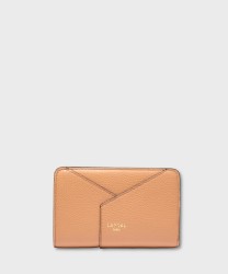 Lancel Paris Enveloppe Wallet with Coin Purse in Camel Leather